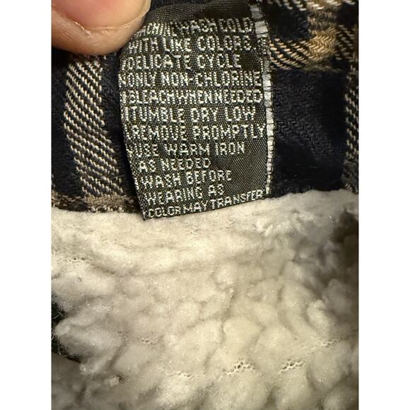 David Taylor Sherpa Lined Shacket Mens XL Tall Black Plaid Flannel Shirt Jacket - Picture 4 of 7